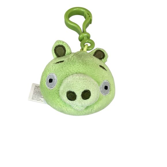 2010 Commonwealth ANGRY BIRDS Green Pig LEONARD Plush BACKPACK CLIP - Picture 4 of 4